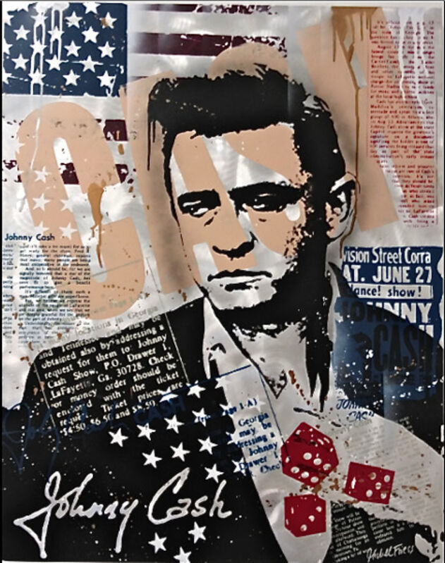 Michel Friess, ‘Johnny Cash’, 2013, Mixed Media, Mixed Media on Aluminum, Soho Contemporary Art