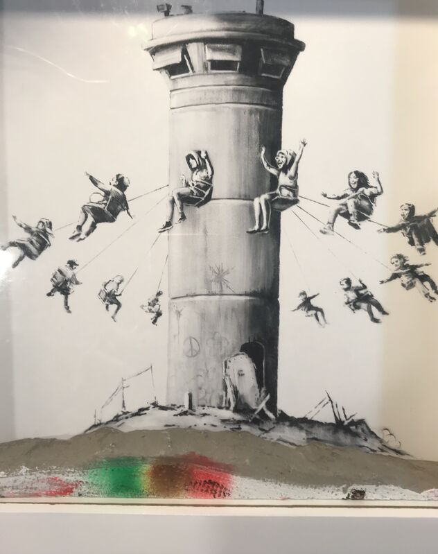Banksy, ‘Walled Off Hotel Box Set ’, 2018, Ephemera or Merchandise, Box Framed With Different Colored Rocks At The Bottom Of the Frame Making Each One Unique., New Union Gallery
