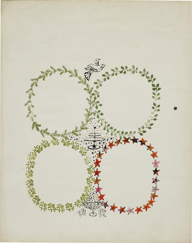 Andy Warhol, ‘Christmas Invitation Design’, circa 1956, Drawing, Collage or other Work on Paper, Ink, Dr. Martin's Aniline Dye and tempera on paper, Phillips