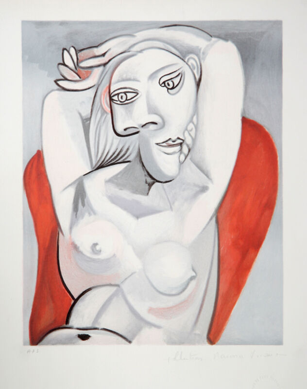 Pablo Picasso, ‘Femme au Fauteuil Rouge’, 1973-originally 1939, Reproduction, Lithograph on Arches Paper, RoGallery