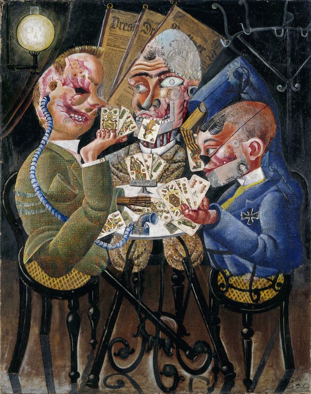 Otto Dix, ‘The Skat Players - Card Playing War Invalids’, 1920, Painting, Oil and collage on canvas, Art Resource