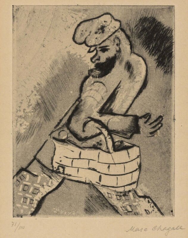 Marc Chagall, ‘DER MANN MIT DEM KORB (K. 22)’, 1922, Print, Etching and aquatint, Doyle