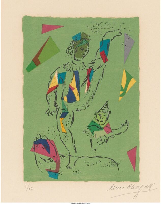 Marc Chagall, ‘L'Acrobate vert’, 1979, Print, Lithograph in colors on Arches paper, Heritage Auctions