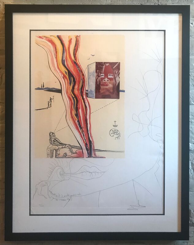 Salvador Dalí, ‘Liquid and Gaseous Television’, 1975, Print, Lithograph with collage on Arches paper, Georgetown Frame Shoppe