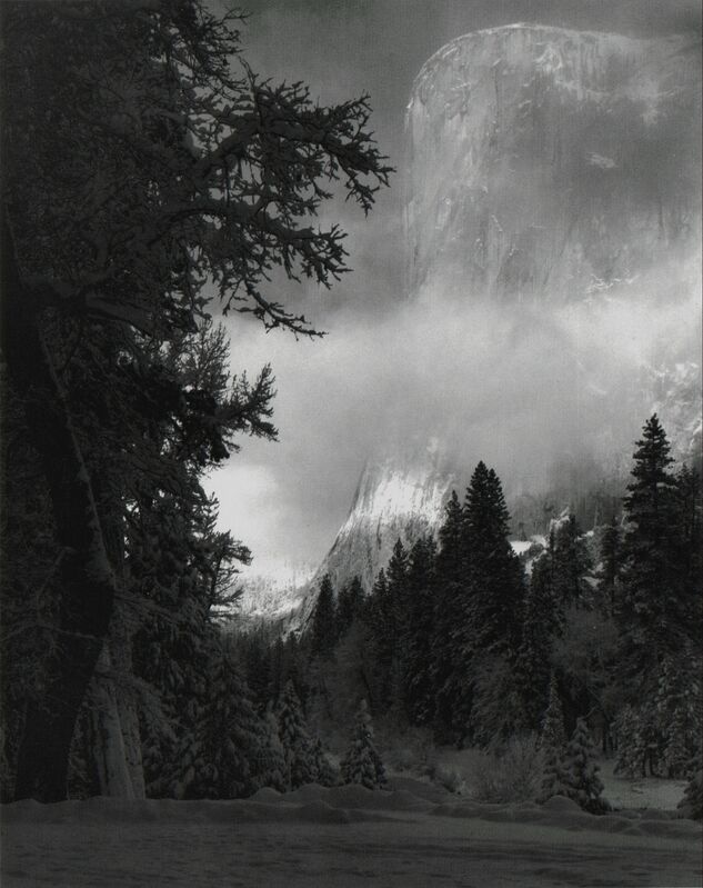 Ansel Adams, ‘El Capitan, Sunrise, Winter, Yosemite National Park, CA’, ca. 1968, Photography, Silver print mounted to board, Robert Mann Gallery