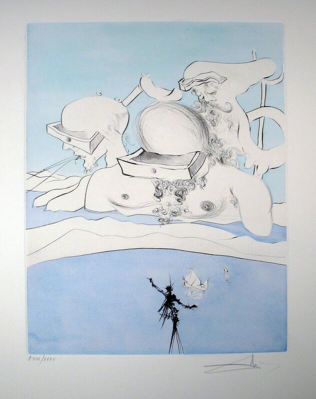 Salvador Dalí, ‘Flung Out Like a Fag-end by the Big-wigs’, 1974, Print, Drypoint engraving with hand coloring, DTR Modern Galleries