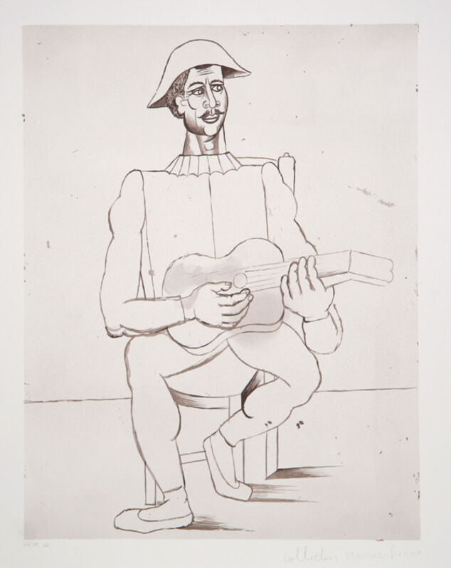 Pablo Picasso, ‘Arlequin Moustachu a la Guitare’, 1973 original created in 1916, Print, Lithograph on Arches Paper, RoGallery