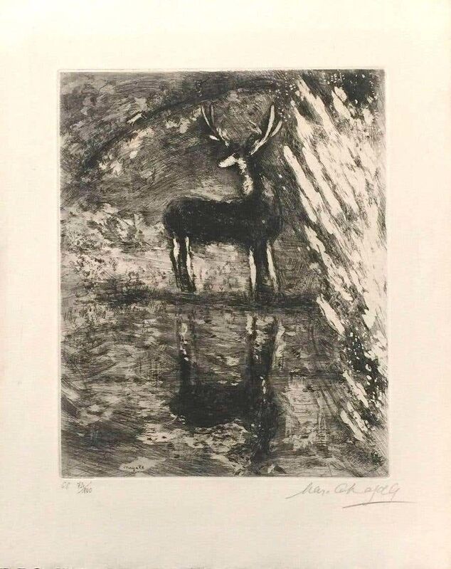 Marc Chagall, ‘Le Cerf se Voyant dans l'Eau’, 1952, Print, Etching, Wallector