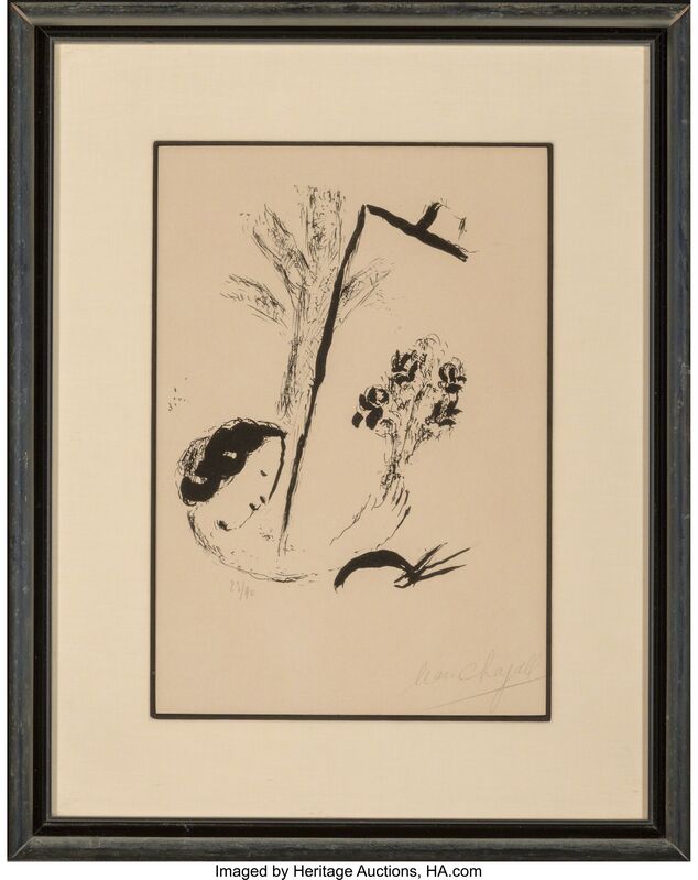 Marc Chagall, ‘Bouquet a la main’, 1957, Print, Lithograph on paper, Heritage Auctions