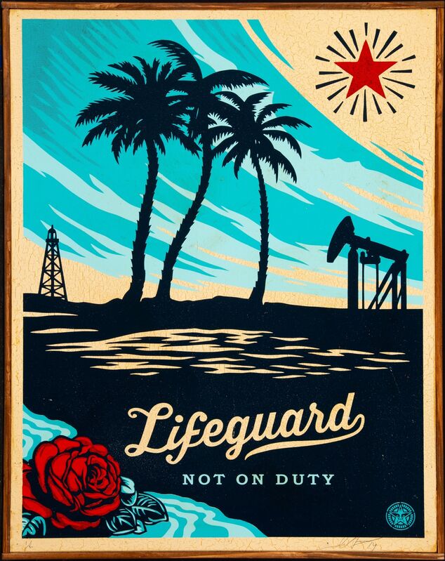 Shepard Fairey, ‘Lifeguard Not on Duty’, 2014, Print, HPM in colors on panel, Heritage Auctions