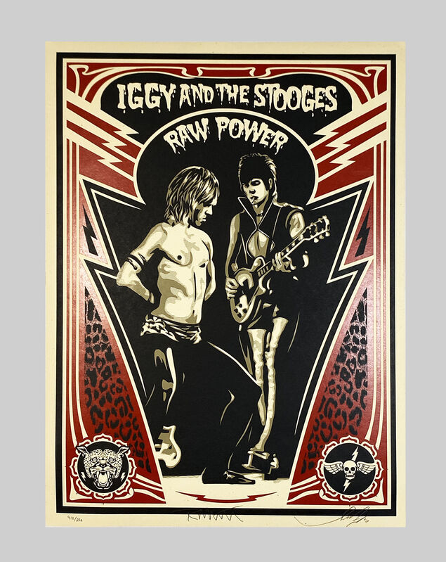 Shepard Fairey, ‘'Iggy & the Stooges' (w/ Robert Matheu)’, 2010, Print, Screen print on cream, Speckletone fine art paper., Signari Gallery