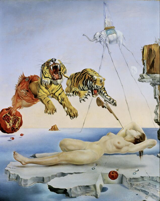 Salvador Dalí, ‘Dream caused by the Flight of a Bee around a Pomegranate a Second before Waking up’, 1944, Painting, Oil on canvas, Erich Lessing Culture and Fine Arts Archive