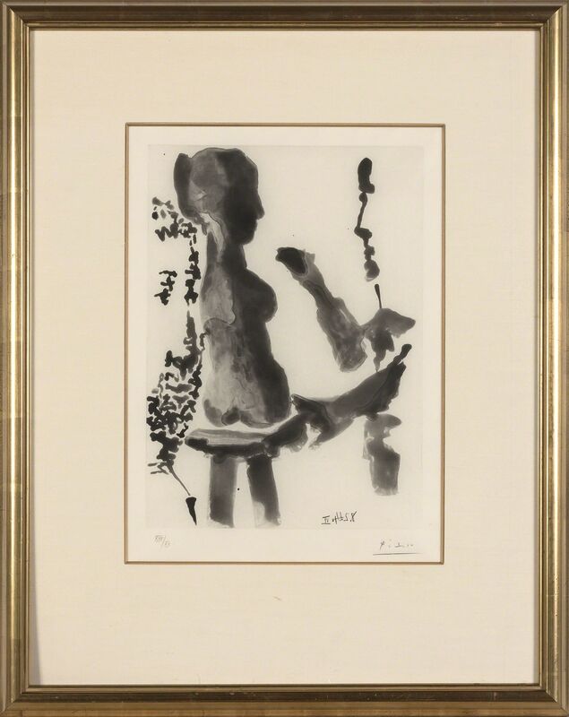 Pablo Picasso, ‘SCULPTEUR DEVANT SA SELLETTE, AVEC UN SPECTATEUR BARBU (B. 1191; SEE C. BOOKS 136)’, 1966, Print, Aquatint, Doyle