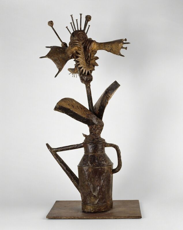 Pablo Picasso, ‘Flowery Watering Can’, 1951-52, Sculpture, Plaster with watering can, metal parts, nails, and wood, The Museum of Modern Art