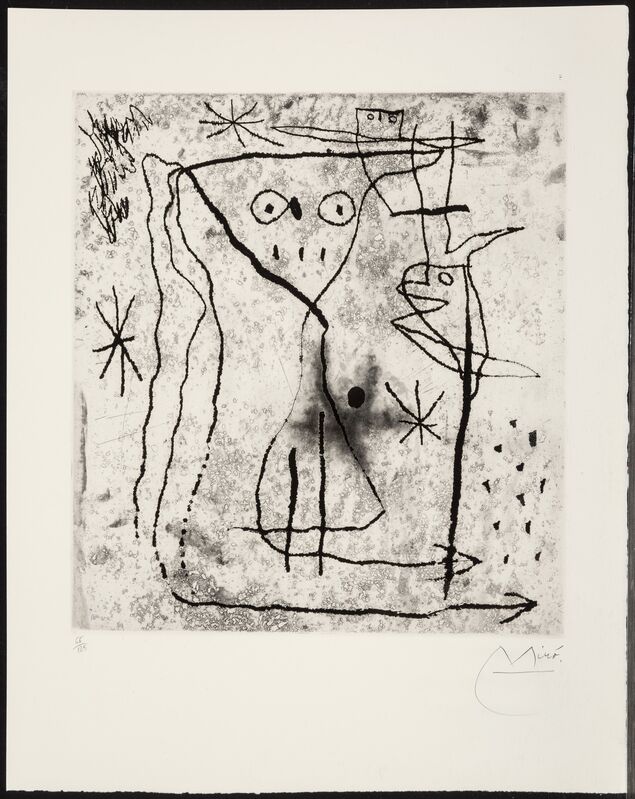 Joan Miró, ‘Jeune fille aux deux oiseaux, from Trente ans d'activite’, 1967, Print, Etching with drypoint on BFK Rives paper, Heritage Auctions