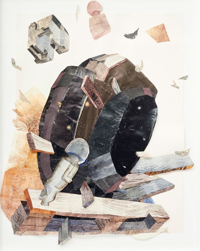 Yashua Klos, ‘When the Meteor Crashed’, 2015, Drawing, Collage or other Work on Paper, Ink and woodblock prints collaged on archival paper, Goodman Gallery