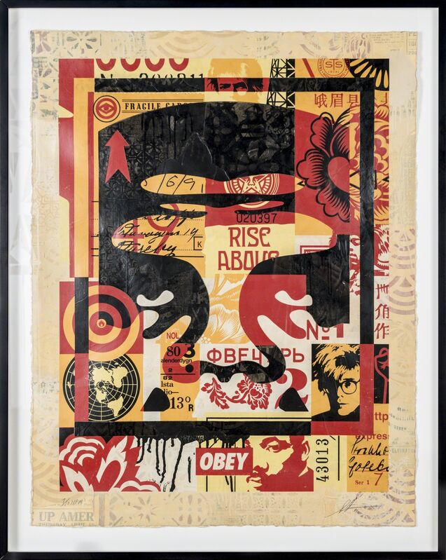 Shepard Fairey, ‘Icon Collage (Top)’, 2016, Drawing, Collage or other Work on Paper, Silkscreen and Mixed Media Collage on Paper, Print Them All