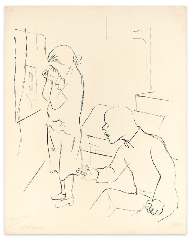 George Grosz, ‘Without Results’, 1925, Drawing, Collage or other Work on Paper, Ink, Wallector