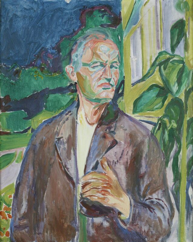 Edvard Munch, ‘Self-portrait in front of the House Wall’, 1926, Painting, Oil on canvas, Museo Thyssen-Bornemisza