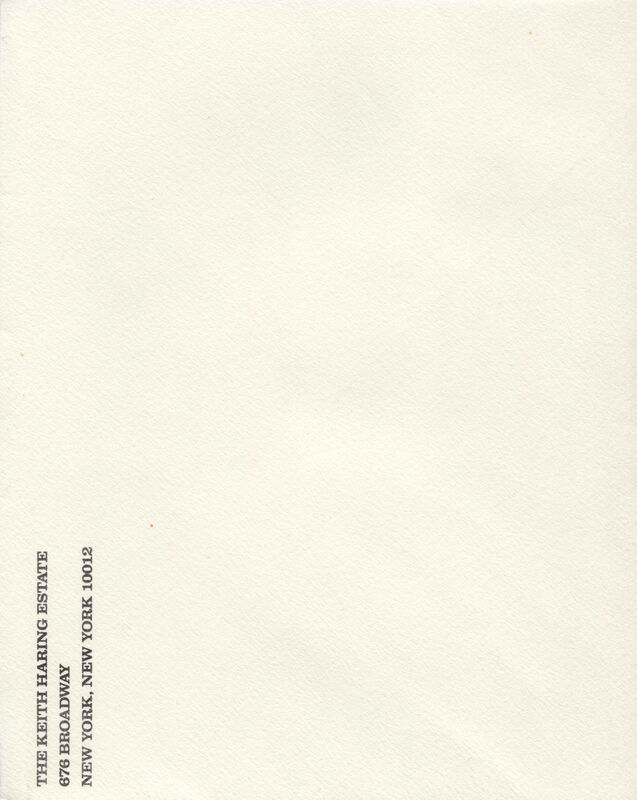 Keith Haring, ‘Keith Haring Memorial Invitation ’, 1990, Ephemera or Merchandise, Silkscreen printed announcement, Lot 180 Gallery