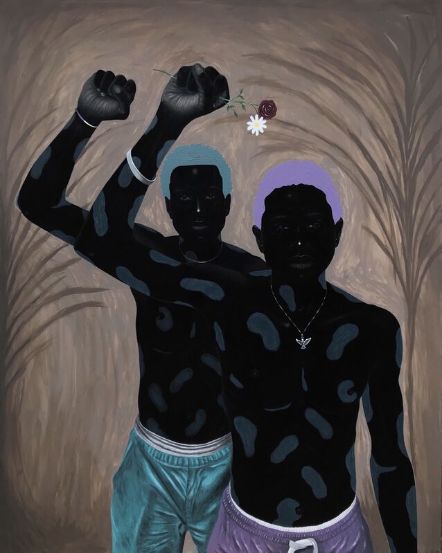 Johnson Eziefula, ‘Brothers from October’, 2020, Painting, Acrylic and charcoal on canvas, CFHILL