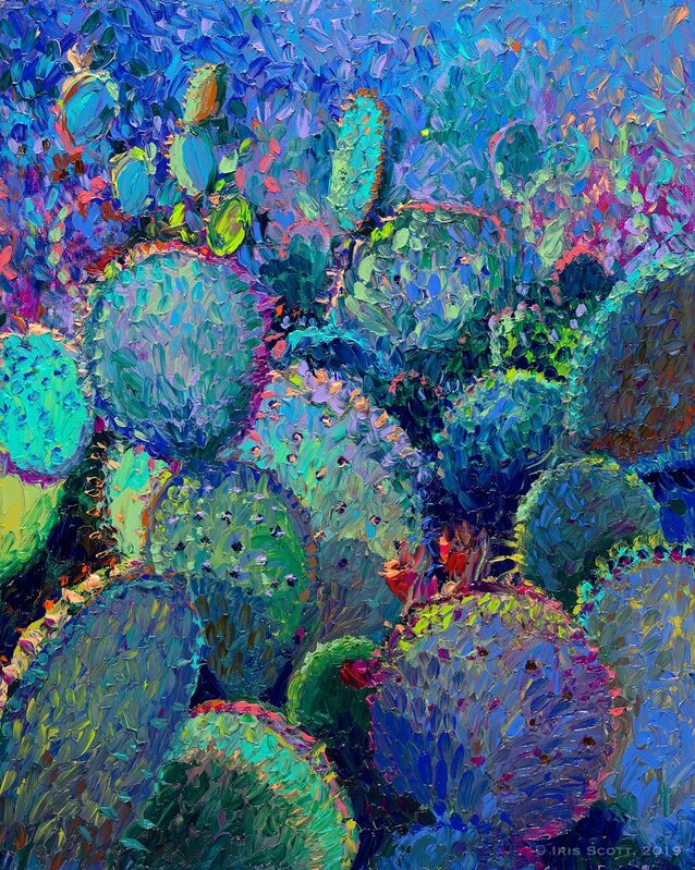 Iris Scott, ‘ Cactus Refractus’, 2018, Painting, Finger painted oil on canvas, Filo Sofi Arts