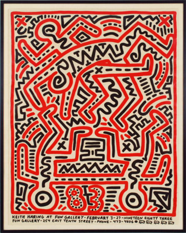 Keith Haring, ‘Keith Haring 1983 Fun Gallery exhibition poster’, 1983, Posters, Offset lithograph in colors on wove paper, Leonards Art