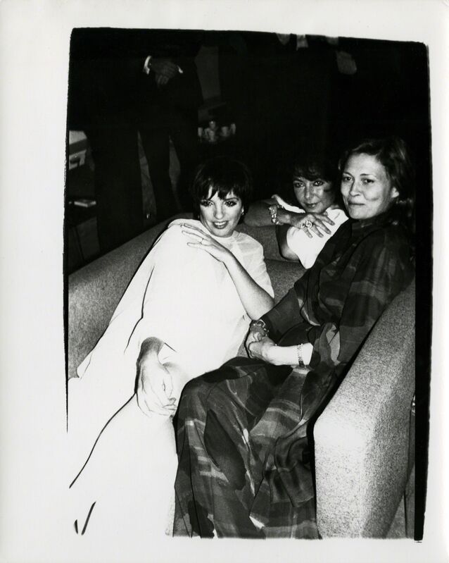 Andy Warhol, ‘Andy Warhol, Photograph of Liza Minelli, Elizabeth Taylor & Faye Dunaway, 1985’, 1985, Photography, Silver gelatin print, Hedges Projects