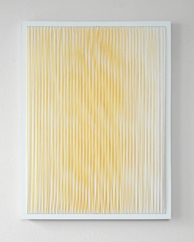 Bumin Kim, ‘Moon Fragment #5’, 2018, Painting, Thread and acrylic on wood panel, Ro2 Art