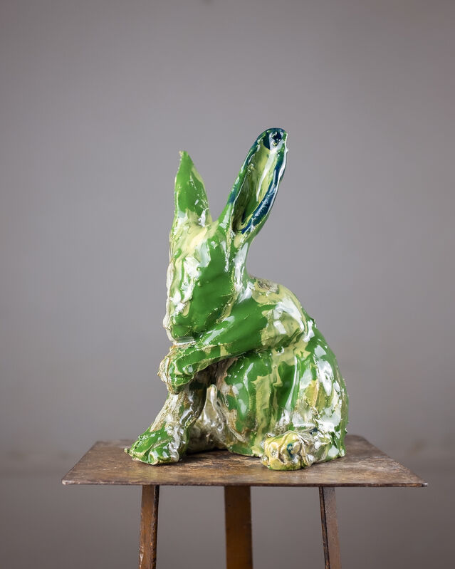 Marina Le Gall, ‘Green rabbit’, 2019, Sculpture, Glazed ceramic, Antonine Catzéflis