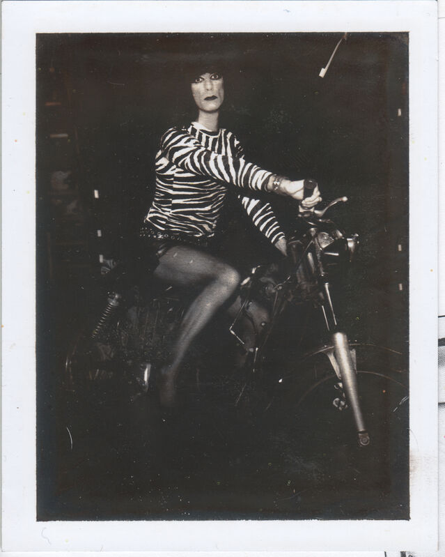Gail Thacker, ‘Tabboo! as Cher on Motorcycle’, 2007, Photography, Polaroid 665, Visual AIDS Benefit Auction