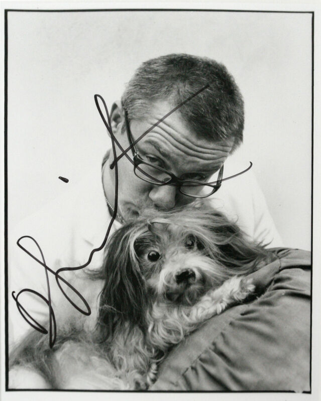 Damien Hirst, ‘Self portrait with dog’, c2002, Photography, Gelatin silver printl, IBASHO