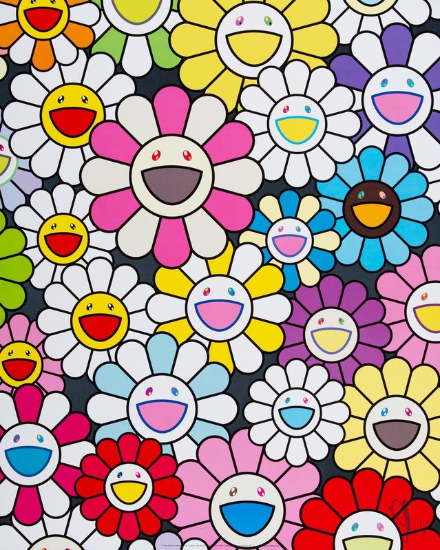 Takashi Murakami, ‘A Little Flower Painting: Pink, Purple, and Many Other Colors’, 2017, Print, Offset lithograph in colors on satin wove paper, Heritage Auctions