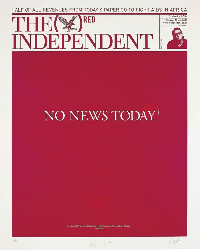 Damien Hirst, ‘The Independent (RED)’, 2008, Print, Screenprint in colours, on wove paper, with full margins, Phillips