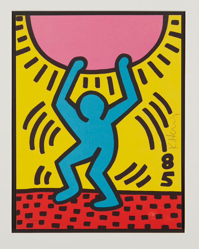 Keith Haring, ‘International Youth Year’, 1985, Print, Lithograph in colors, on wove paper, the full sheet, Phillips