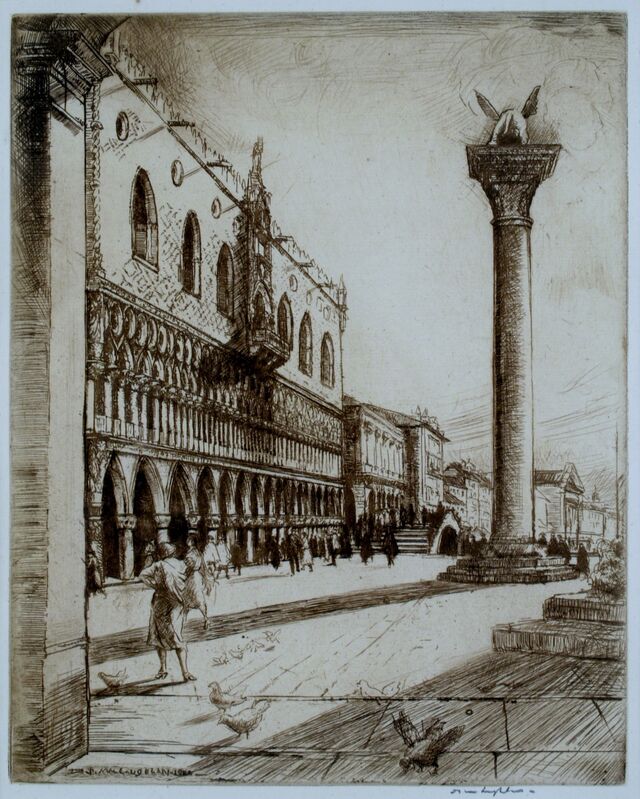 Donald Shaw MacLaughlan, ‘Sunlit Facades, Venice’, 1922, Print, Etching, Private Collection, NY
