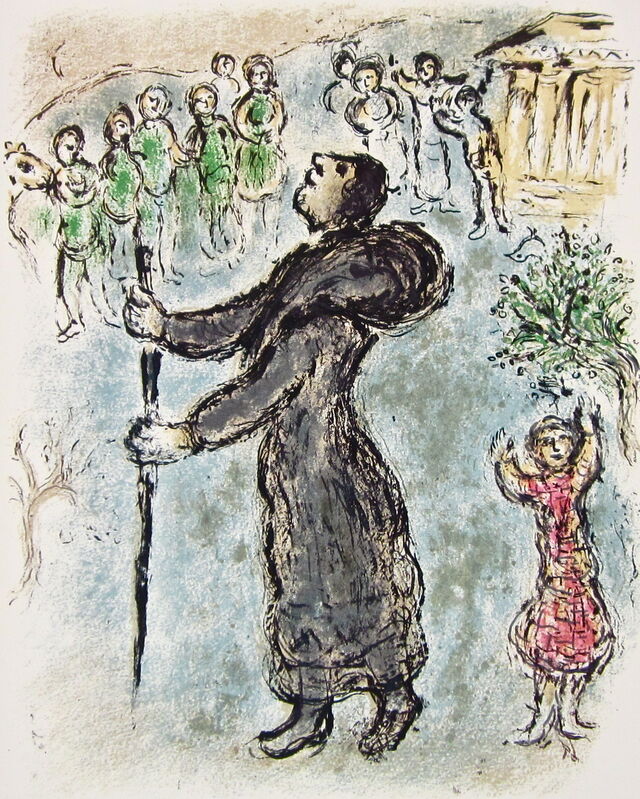Marc Chagall, ‘“Ulysses Disguised as a Beggar,” from L'Odyssée (Mourlot 749-830; Cramer 96)’, 1989, Ephemera or Merchandise, Offset lithograph on Fabriano wove paper, Art Commerce