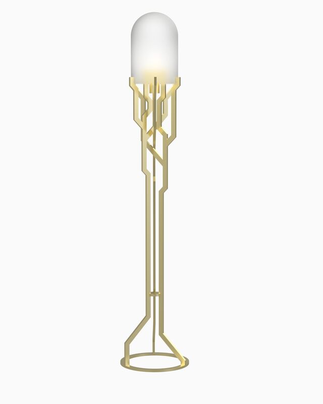 Kranen / Gille, ‘Plant Lamp’, 2018, Design/Decorative Art, Gold plated steel, glass, electronics, Priveekollektie Contemporary Art | Design 