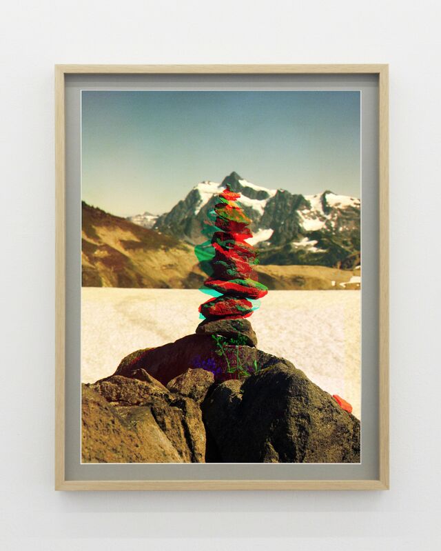 Peter Funch, ‘ Variation of Cairn on Ptarmigan Ridge with Mt. Shuksan in Background (E)’, 2014, Photography, Pigment print on Hahnemühle paper (in oak frame with true color glass), V1 Gallery