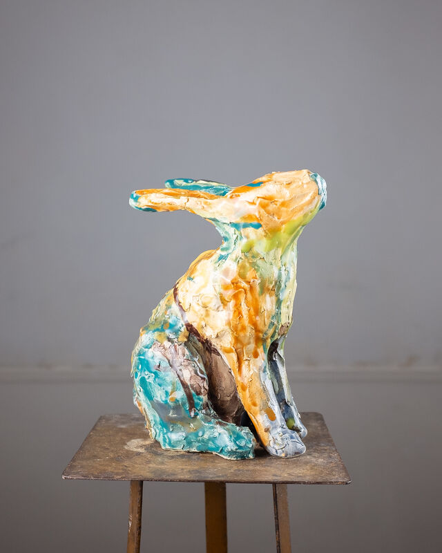 Marina Le Gall, ‘Rabbit looking up’, 2019, Sculpture, Glazed ceramic, Antonine Catzéflis