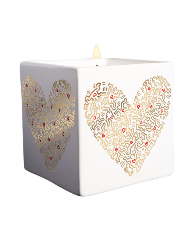 Keith Haring, ‘Gold Pattern Heart Square Perfumed Candle ’, 2018, Design/Decorative Art, Food-grade paraffin wax & porcelain pot, A.Style
