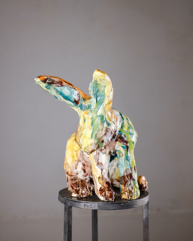 Marina Le Gall, ‘Rabbit looking down’, 2019, Sculpture, Glazed ceramic, Antonine Catzéflis