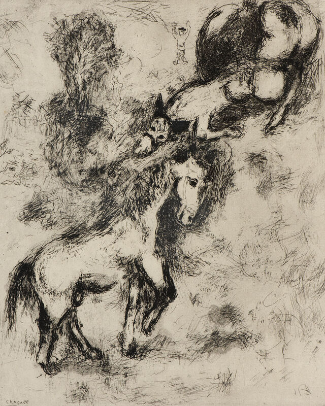 Marc Chagall, ‘Le Cheval et l'âne (The Horse and the Donkey) ’, ca. 1927, Print, Etching on Montval paper, Ben Uri Gallery and Museum 