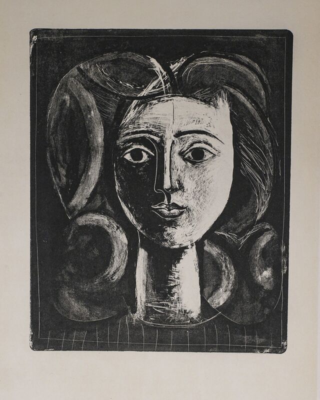 Pablo Picasso, ‘Tete De Jeune Fille (Youth's Head), 1949 Limited edition Lithograph by Pablo Picasso’, 1949, Reproduction, Lithograph, Globe Photos