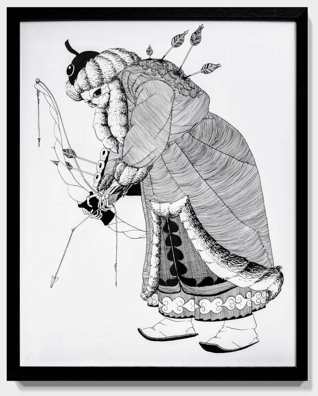 Kate Glasheen, ‘Dead King 24 [10th Century Mongol Khagan]’, 2020, Drawing, Collage or other Work on Paper, Pen and ink on archival paper, Paradigm Gallery + Studio