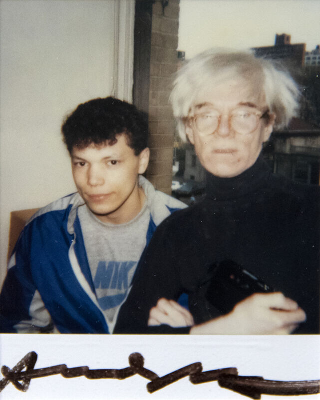 Andy Warhol, ‘Andy Warhol and Unidentified Man’, ca. 1983, Photography, Polaroid, Polacolor, Heather James Fine Art