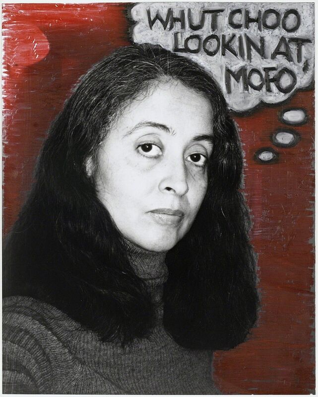 Adrian Piper, ‘Self-Portrait as Nice White Lady’, 1995, Mixed Media, Black and white autophoto with oil-crayon drawing, The Studio Museum in Harlem