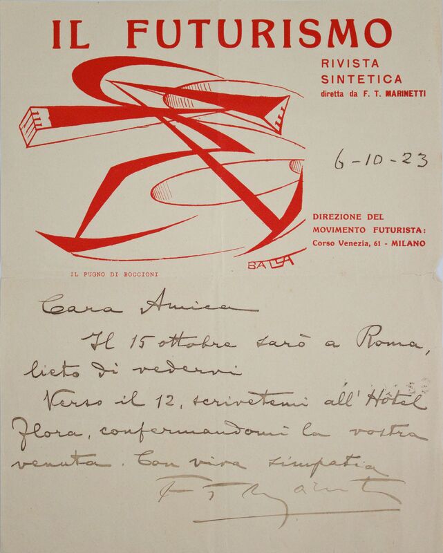 Giacomo Balla, ‘Il Futurismo (3)’, 1915-1923, Print, Lithograph on Paper, Handwritten Text, Studio Mariani Gallery