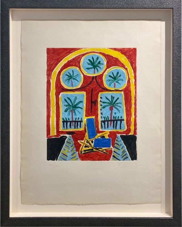 Pablo Picasso, ‘La Fenêtre de L'Atelier à la Californie ’, 1959, Print, Color aquatint on BFK Rives cream wove paper., Off The Wall Gallery