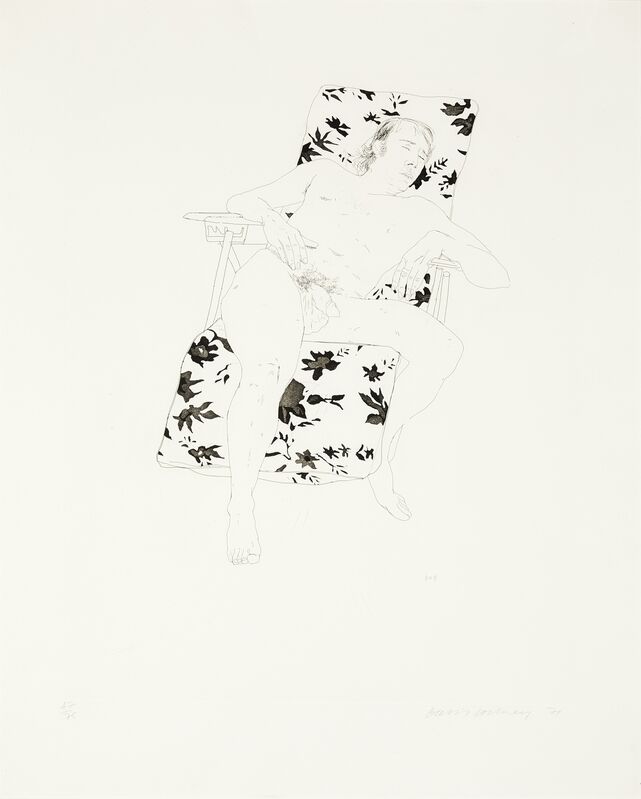 David Hockney, ‘Mo Asleep (Tokyo 116)’, 1971, Print, Etching with aquatint, Forum Auctions